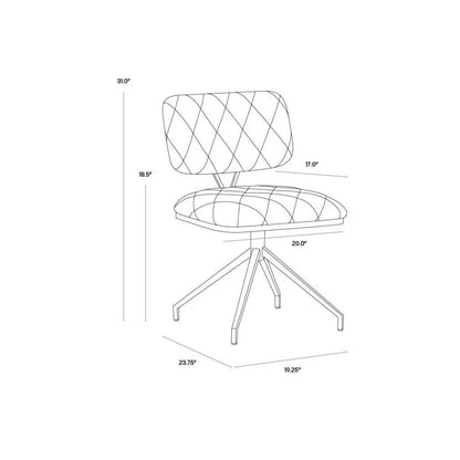 Virtu Leather Swivel Dining Chair 2PC - LOOMLAN - SUNPAN - Dining Chairs