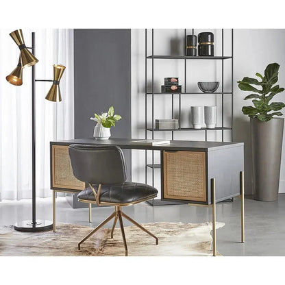 Virtu Leather Swivel Dining Chair 2PC - LOOMLAN - SUNPAN - Dining Chairs