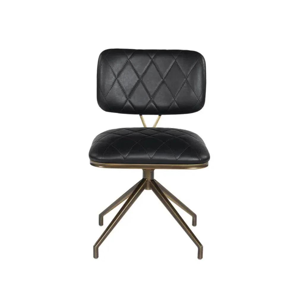 Virtu Leather Swivel Dining Chair 2PC - LOOMLAN - SUNPAN - Dining Chairs