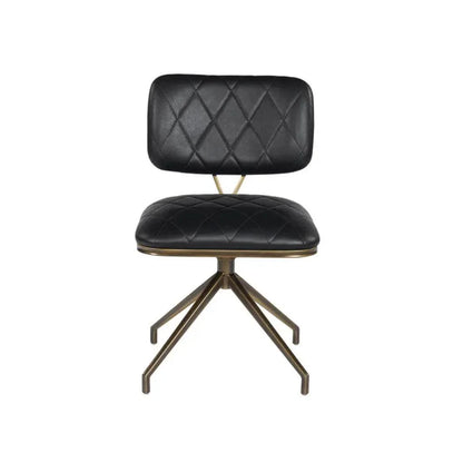 Virtu Leather Swivel Dining Chair 2PC - LOOMLAN - SUNPAN - Dining Chairs