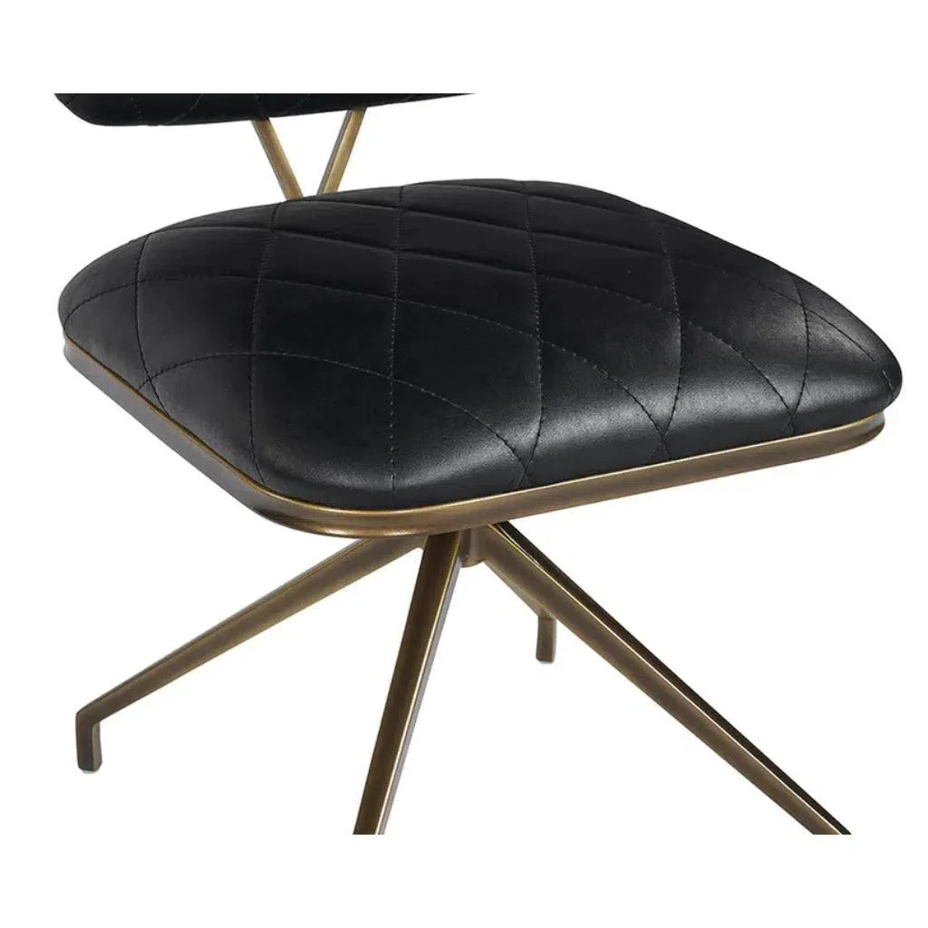 Virtu Leather Swivel Dining Chair 2PC - LOOMLAN - SUNPAN - Dining Chairs