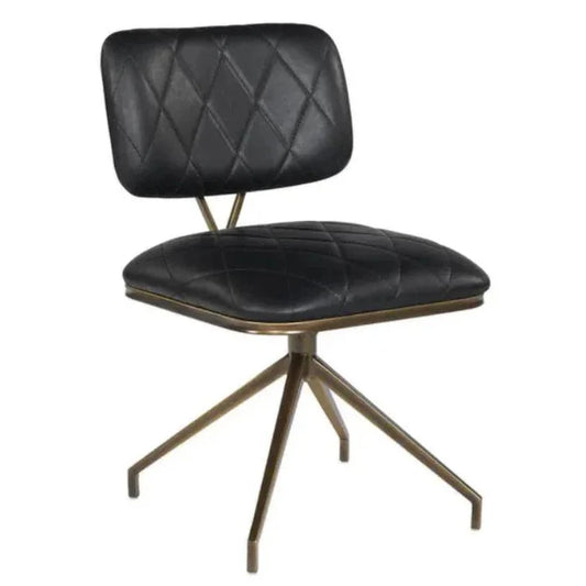 Virtu Leather Swivel Dining Chair 2PC - LOOMLAN - SUNPAN - Dining Chairs