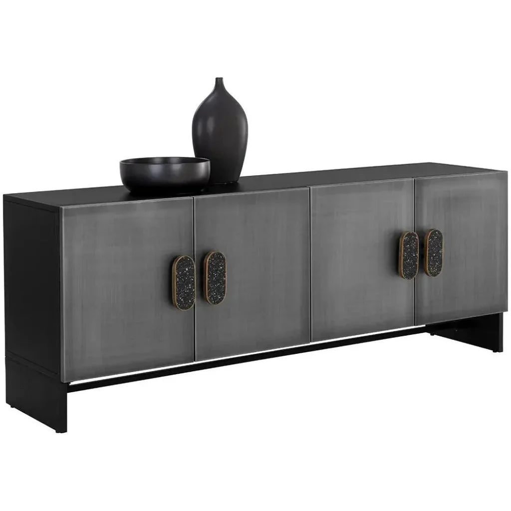 Viserys Sideboard Black Terrazzo Marble Handles - LOOMLAN - SUNPAN - Sideboards