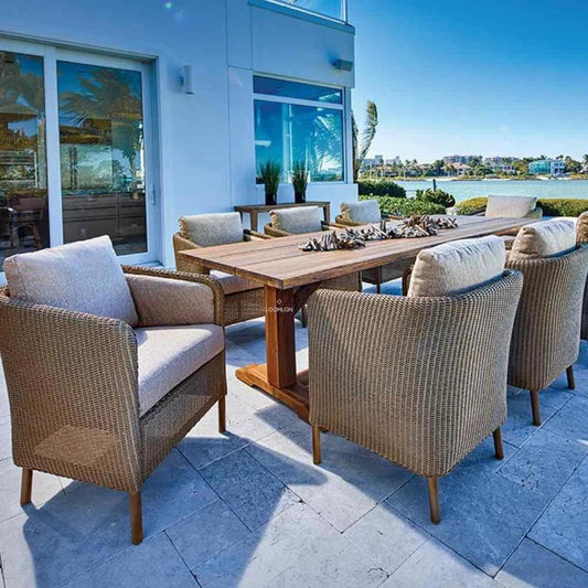 Visions Dining Armchair Premium Wicker Furniture-Outdoor Dining Chairs-Lloyd Flanders-LOOMLAN