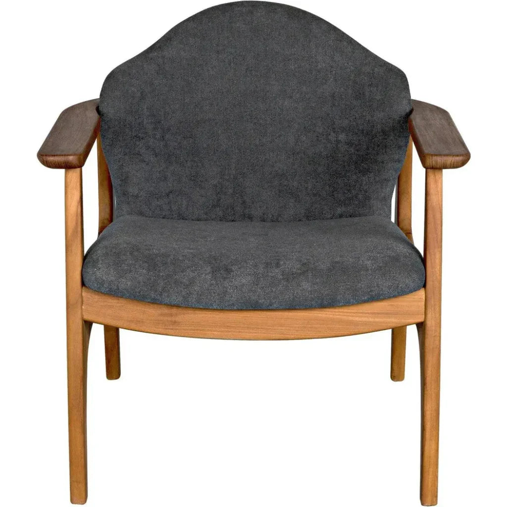 Vittorio Chair w/ Grey Fabric - LOOMLAN - Noir - Accent Chairs