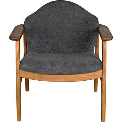 Vittorio Chair w/ Grey Fabric - LOOMLAN - Noir - Accent Chairs