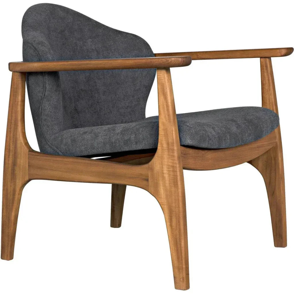 Vittorio Chair w/ Grey Fabric - LOOMLAN - Noir - Accent Chairs