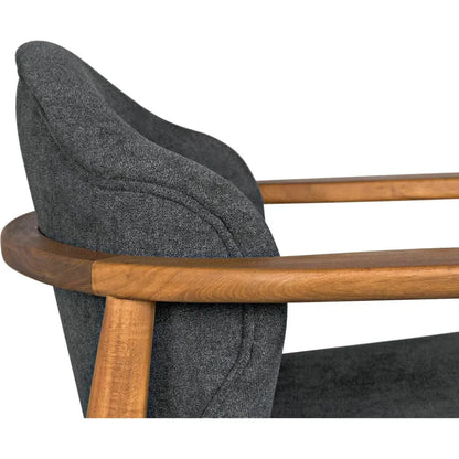 Vittorio Chair w/ Grey Fabric - LOOMLAN - Noir - Accent Chairs