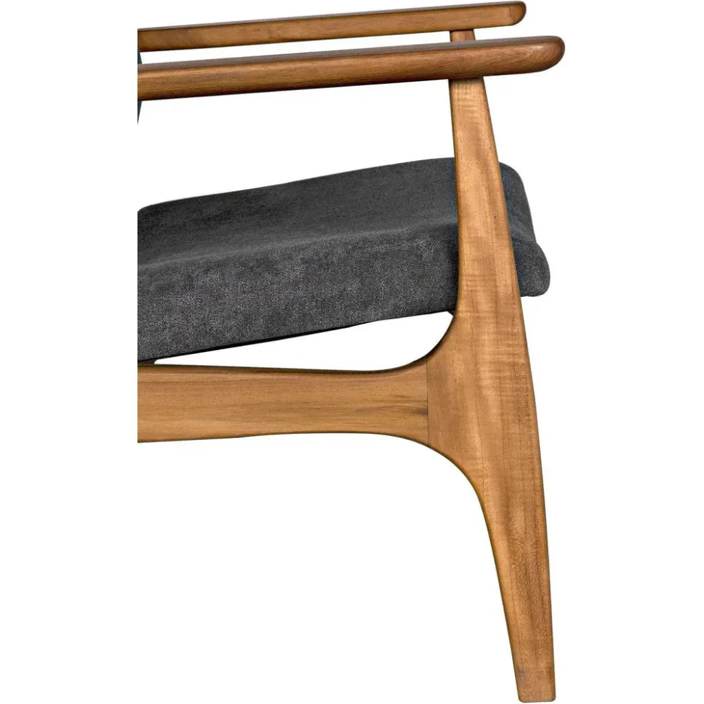 Vittorio Chair w/ Grey Fabric - LOOMLAN - Noir - Accent Chairs