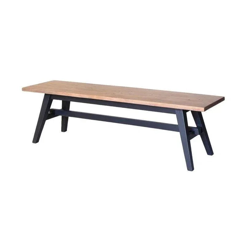 Viva Reclaimed Wood Dining Bench Black Legs - LOOMLAN - LH Imports - Dining Benches