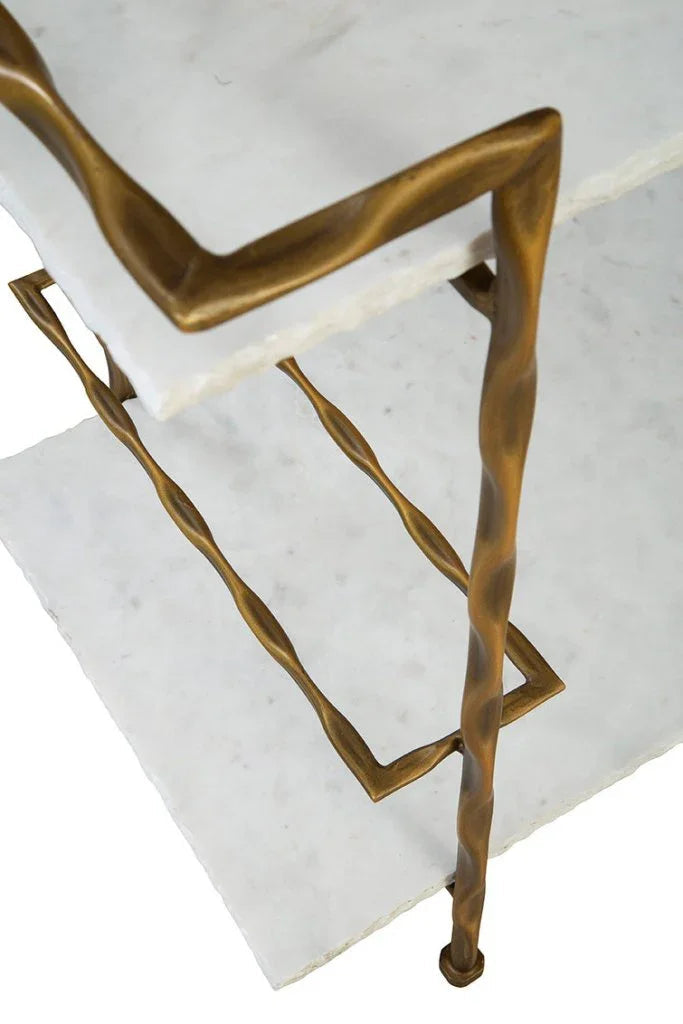 Vivian Metalic Gold Framed Bar Cart-Home Bar Carts-Furniture Classics-LOOMLAN