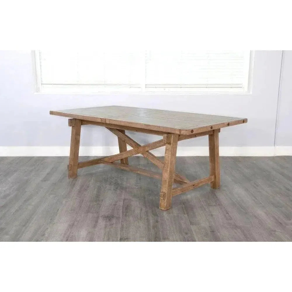 Vivian Rectangular Extension Table Light Brown-Dining Tables-Sunny D-LOOMLAN