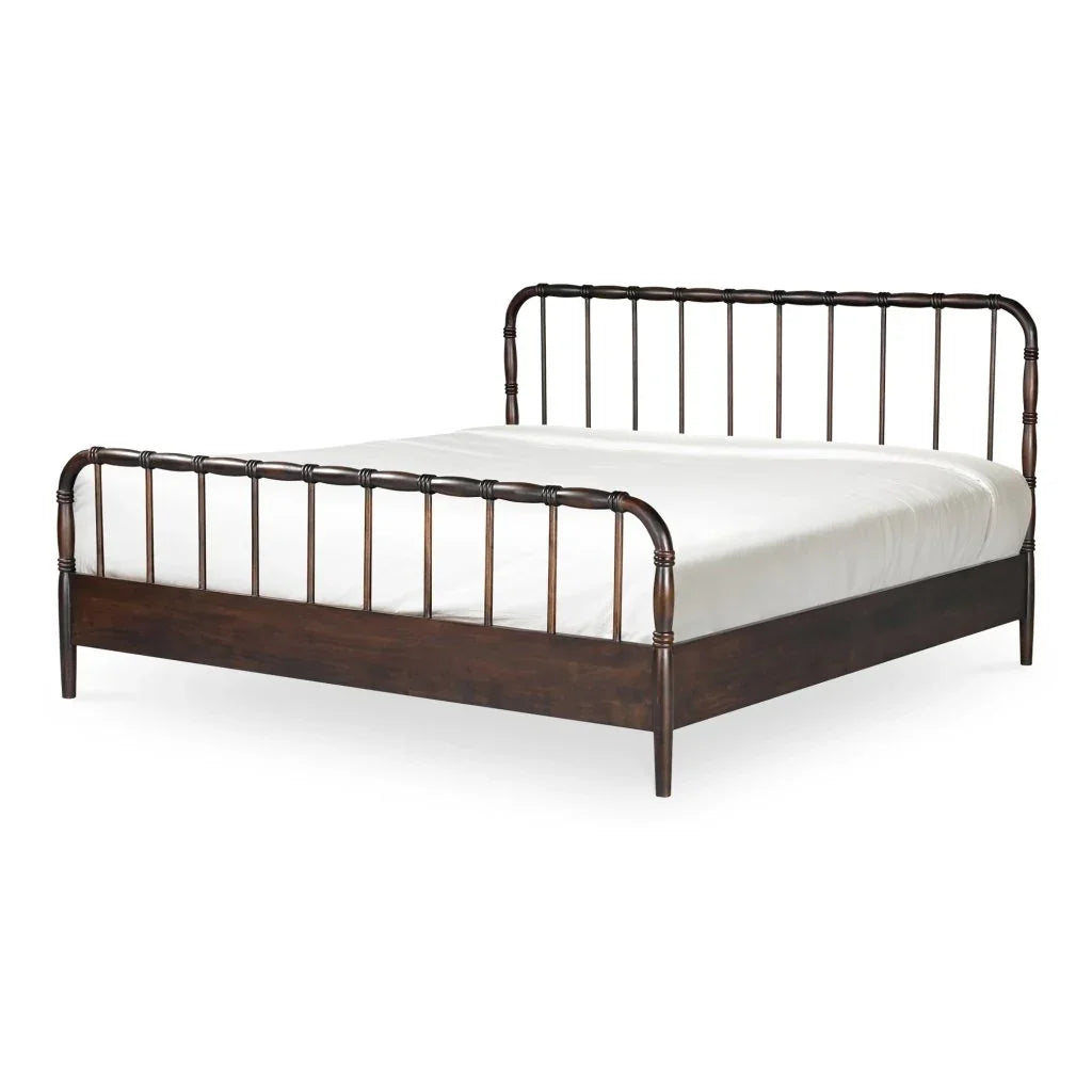 Vivian Solid Acacia Brown Wood Finish Bed - LOOMLAN - Moe's Home - Beds