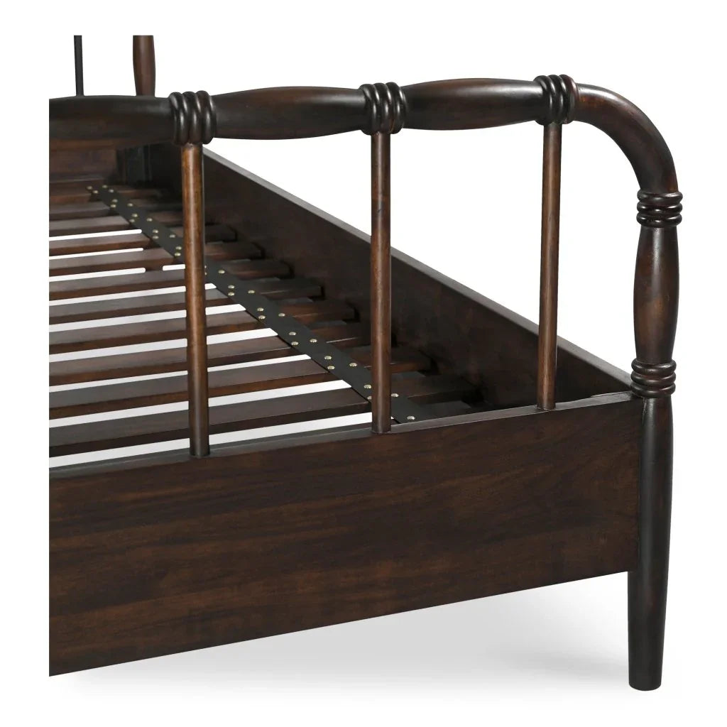Vivian Solid Acacia Brown Wood Finish Bed - LOOMLAN - Moe's Home - Beds