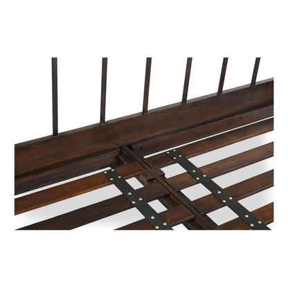 Vivian Solid Acacia Brown Wood Finish Bed - LOOMLAN - Moe's Home - Beds