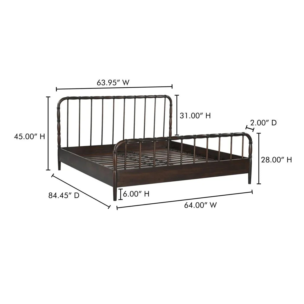 Vivian Solid Acacia Brown Wood Finish Bed - LOOMLAN - Moe's Home - Beds