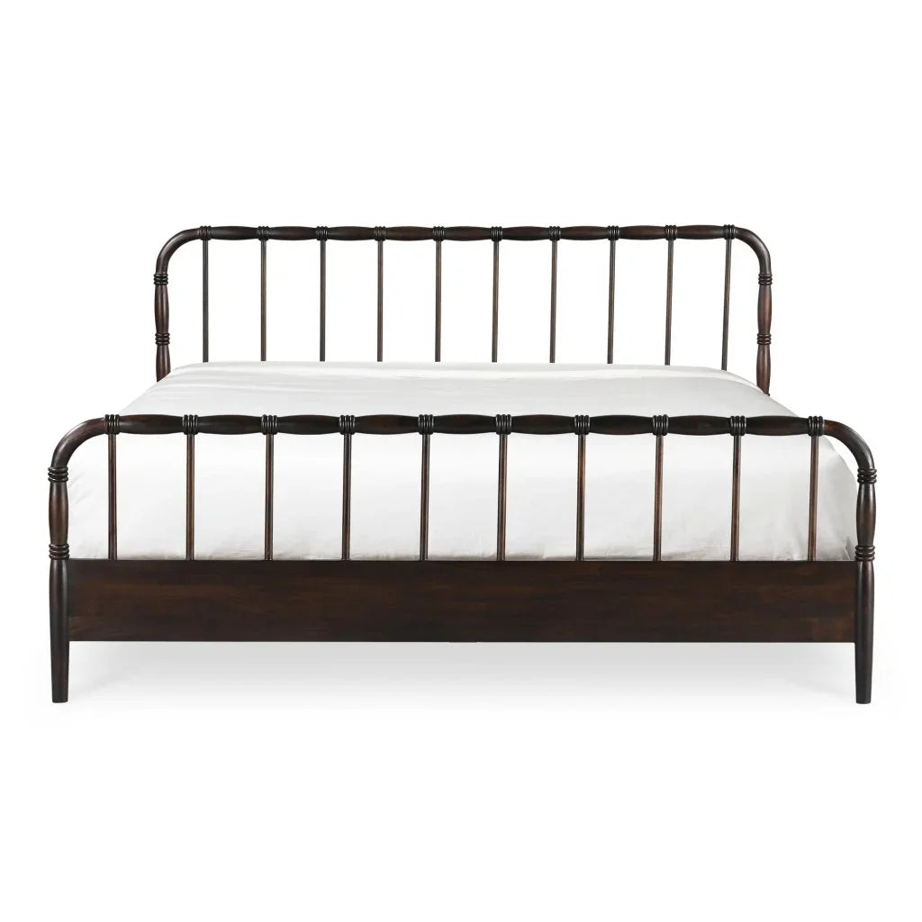 Vivian Solid Acacia Brown Wood Finish Bed - LOOMLAN - Moe's Home - Beds