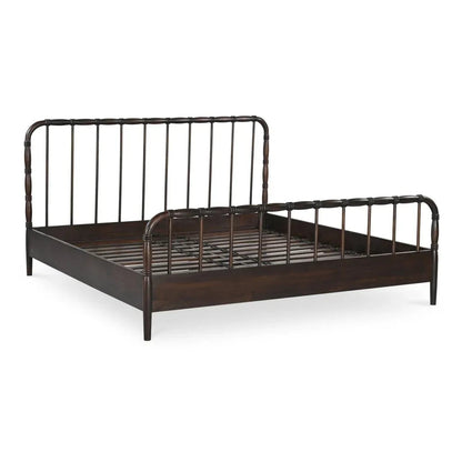 Vivian Solid Acacia Brown Wood Finish Bed - LOOMLAN - Moe's Home - Beds
