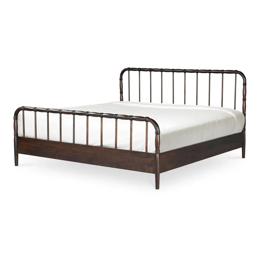 Vivian Solid Acacia Brown Wood Finish Bed - LOOMLAN - Moe's Home - Beds