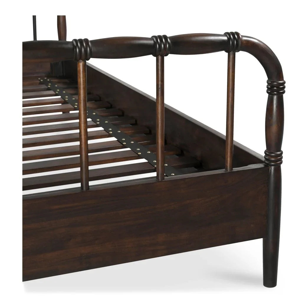 Vivian Solid Acacia Brown Wood Finish Bed - LOOMLAN - Moe's Home - Beds