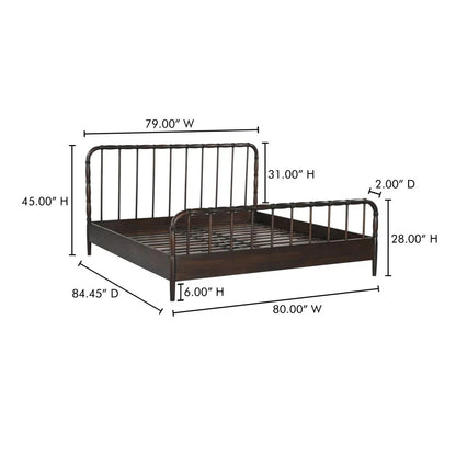 Vivian Solid Acacia Brown Wood Finish Bed - LOOMLAN - Moe's Home - Beds