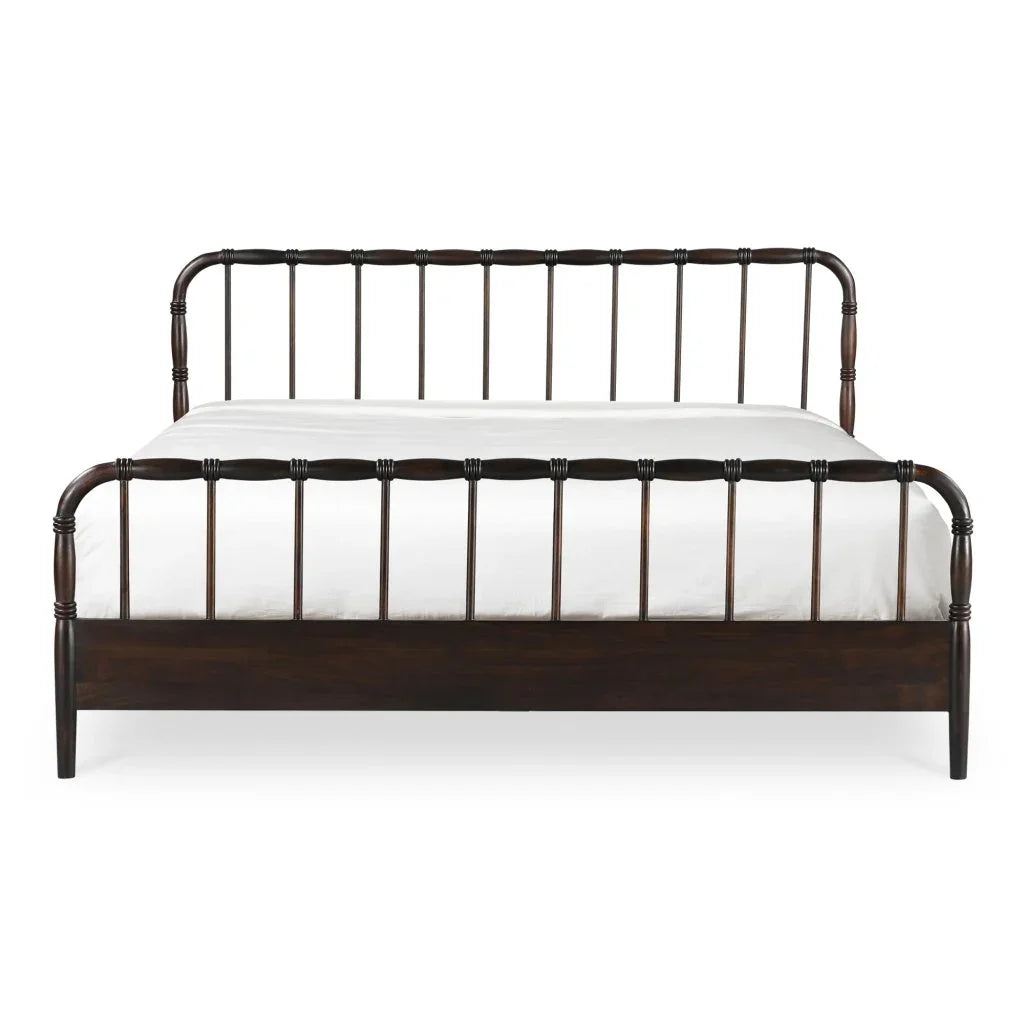 Vivian Solid Acacia Brown Wood Finish Bed - LOOMLAN - Moe's Home - Beds