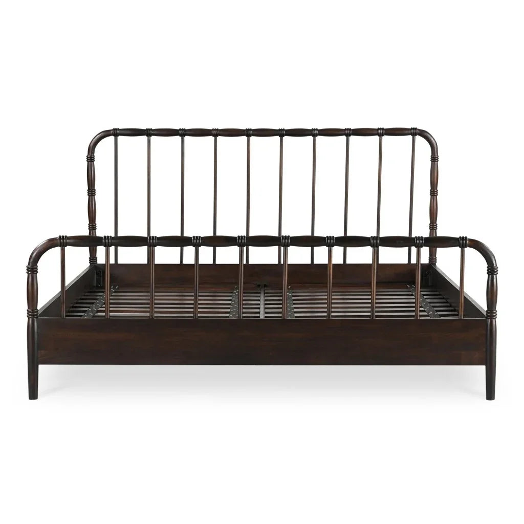 Vivian Solid Acacia Brown Wood Finish Bed - LOOMLAN - Moe's Home - Beds