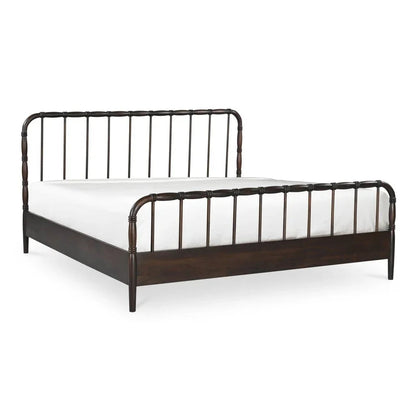 Vivian Solid Acacia Brown Wood Finish Bed - LOOMLAN - Moe's Home - Beds