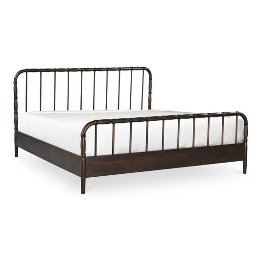 Vivian Solid Acacia Brown Wood Finish Bed - LOOMLAN - Moe's Home - Beds