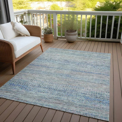 Viviennea Blue Washable Indoor - Outdoor Rug - LOOMLAN - LOOMLAN Rugs - Outdoor Rugs
