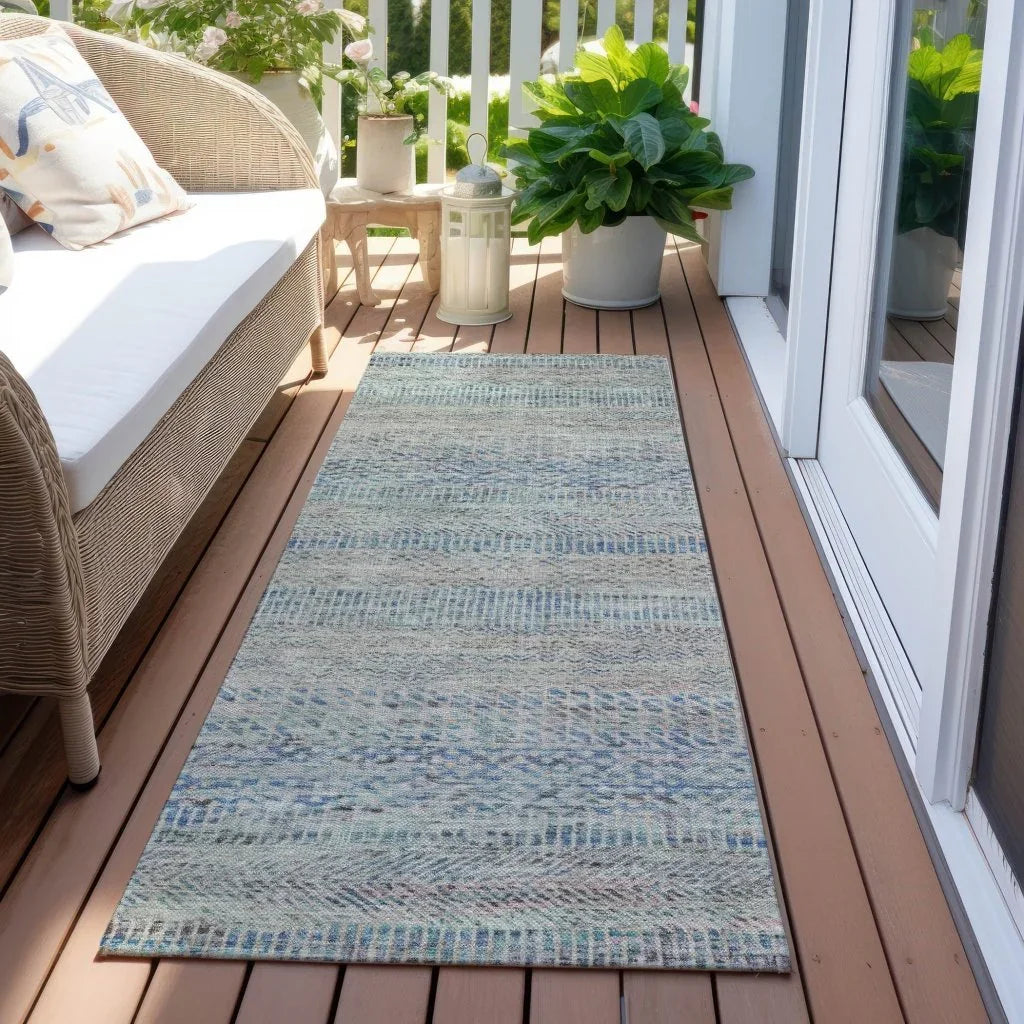 Viviennea Blue Washable Indoor - Outdoor Rug - LOOMLAN - LOOMLAN Rugs - Outdoor Rugs