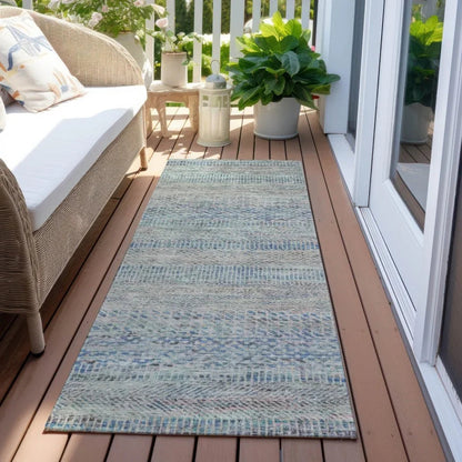 Viviennea Blue Washable Indoor - Outdoor Rug - LOOMLAN - LOOMLAN Rugs - Outdoor Rugs
