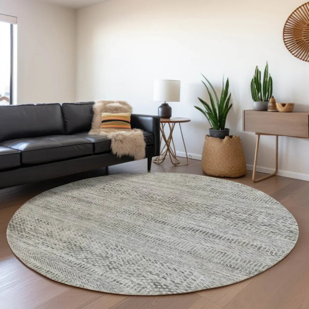 Viviennea Gray Washable Indoor - Outdoor Rug - LOOMLAN - LOOMLAN Rugs - Outdoor Rugs