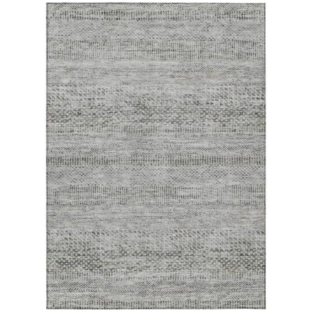 Viviennea Gray Washable Indoor - Outdoor Rug - LOOMLAN - LOOMLAN Rugs - Outdoor Rugs