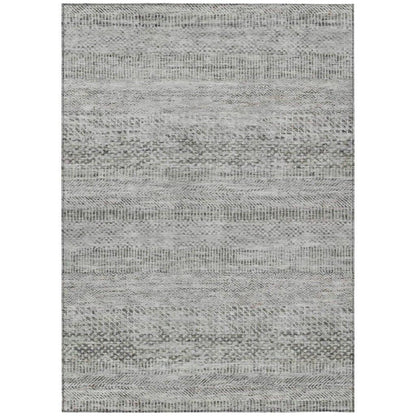 Viviennea Gray Washable Indoor - Outdoor Rug - LOOMLAN - LOOMLAN Rugs - Outdoor Rugs