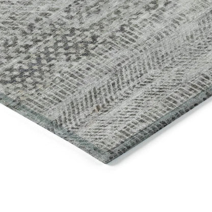 Viviennea Gray Washable Indoor - Outdoor Rug - LOOMLAN - LOOMLAN Rugs - Outdoor Rugs