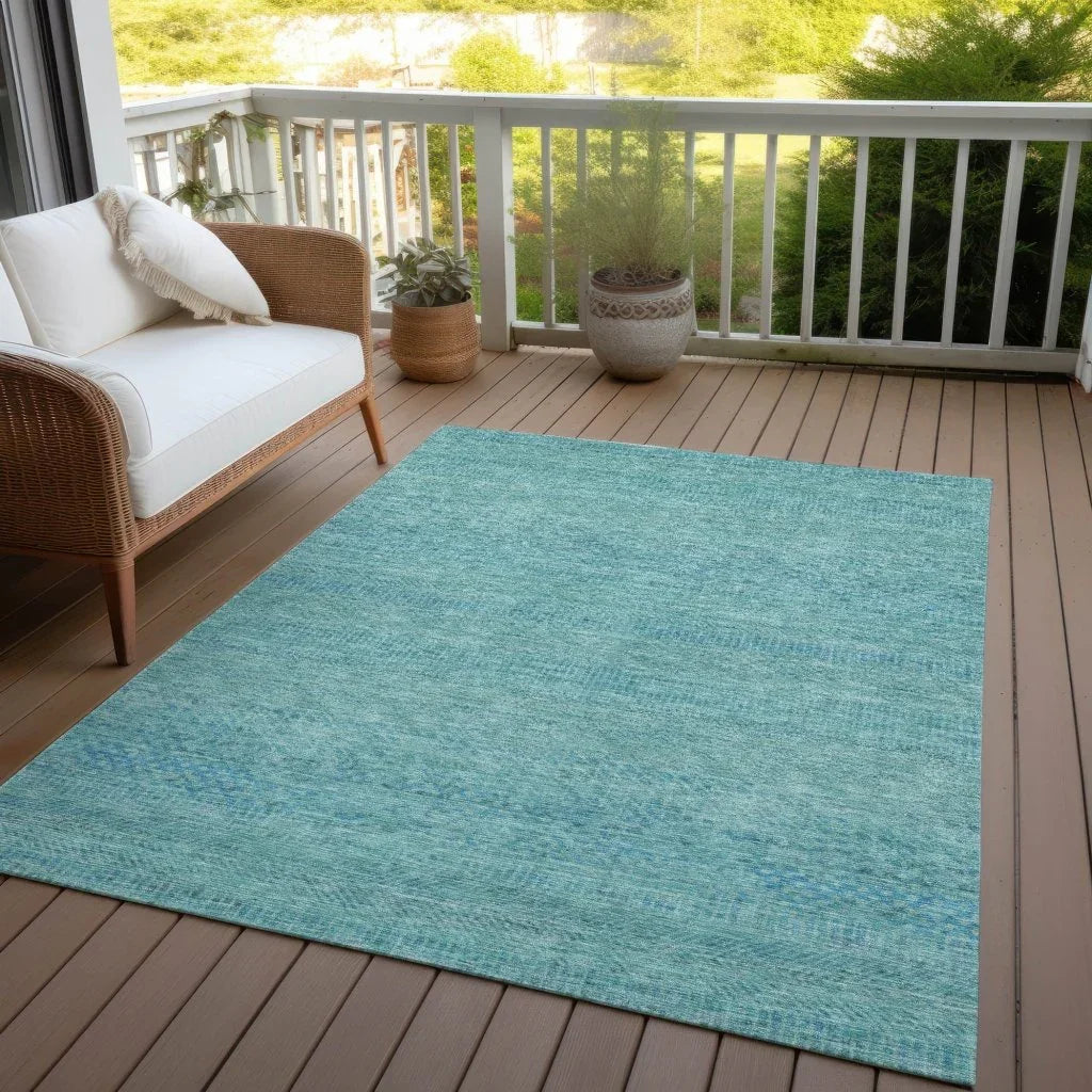 Viviennea Teal Washable Indoor - Outdoor Rug - LOOMLAN - LOOMLAN Rugs - Outdoor Rugs