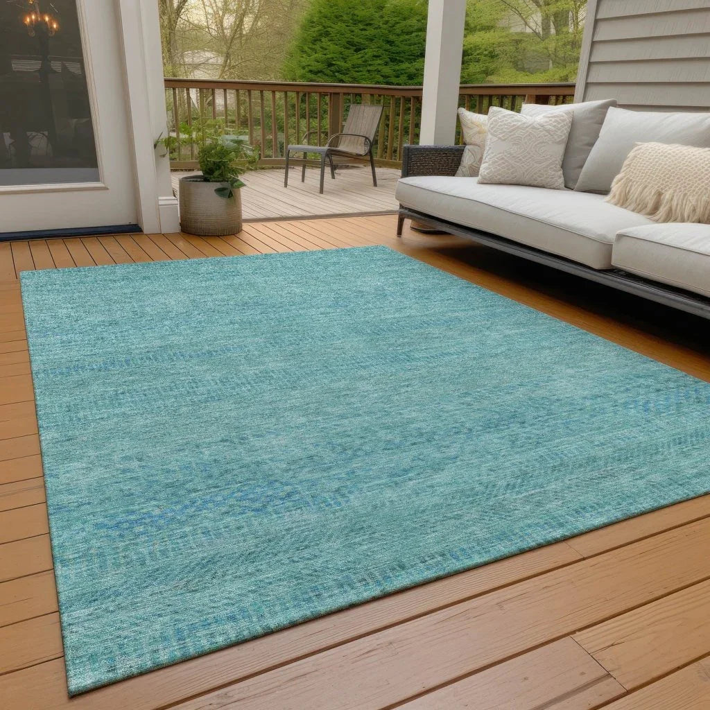 Viviennea Teal Washable Indoor - Outdoor Rug - LOOMLAN - LOOMLAN Rugs - Outdoor Rugs