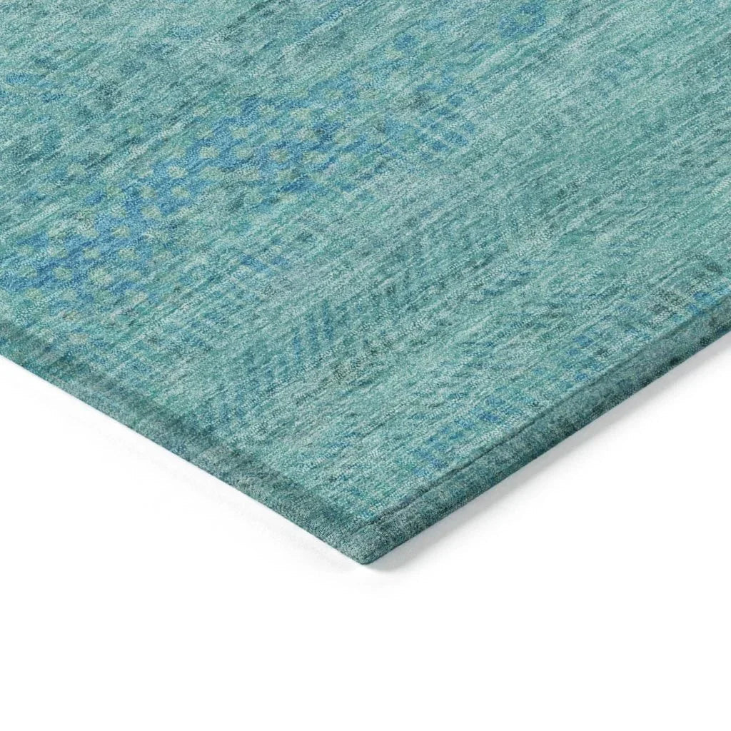 Viviennea Teal Washable Indoor - Outdoor Rug - LOOMLAN - LOOMLAN Rugs - Outdoor Rugs