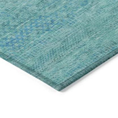 Viviennea Teal Washable Indoor - Outdoor Rug - LOOMLAN - LOOMLAN Rugs - Outdoor Rugs