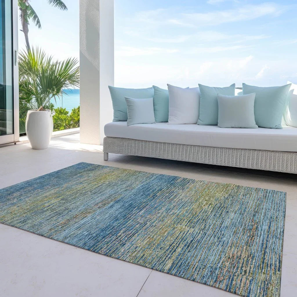 Viya Blue Washable Indoor - Outdoor Rug - LOOMLAN - LOOMLAN Rugs - Outdoor Rugs