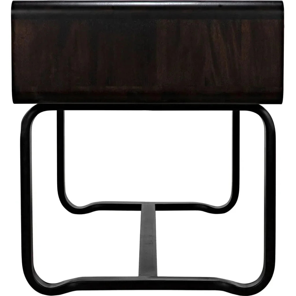 Voltes Desk, Ebony Walnut with Black Steel-Home Office Desks-Noir-LOOMLAN