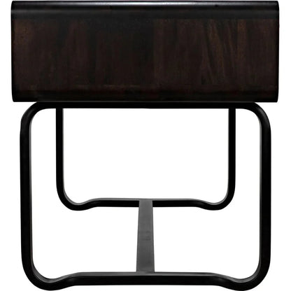 Voltes Desk, Ebony Walnut with Black Steel-Home Office Desks-Noir-LOOMLAN