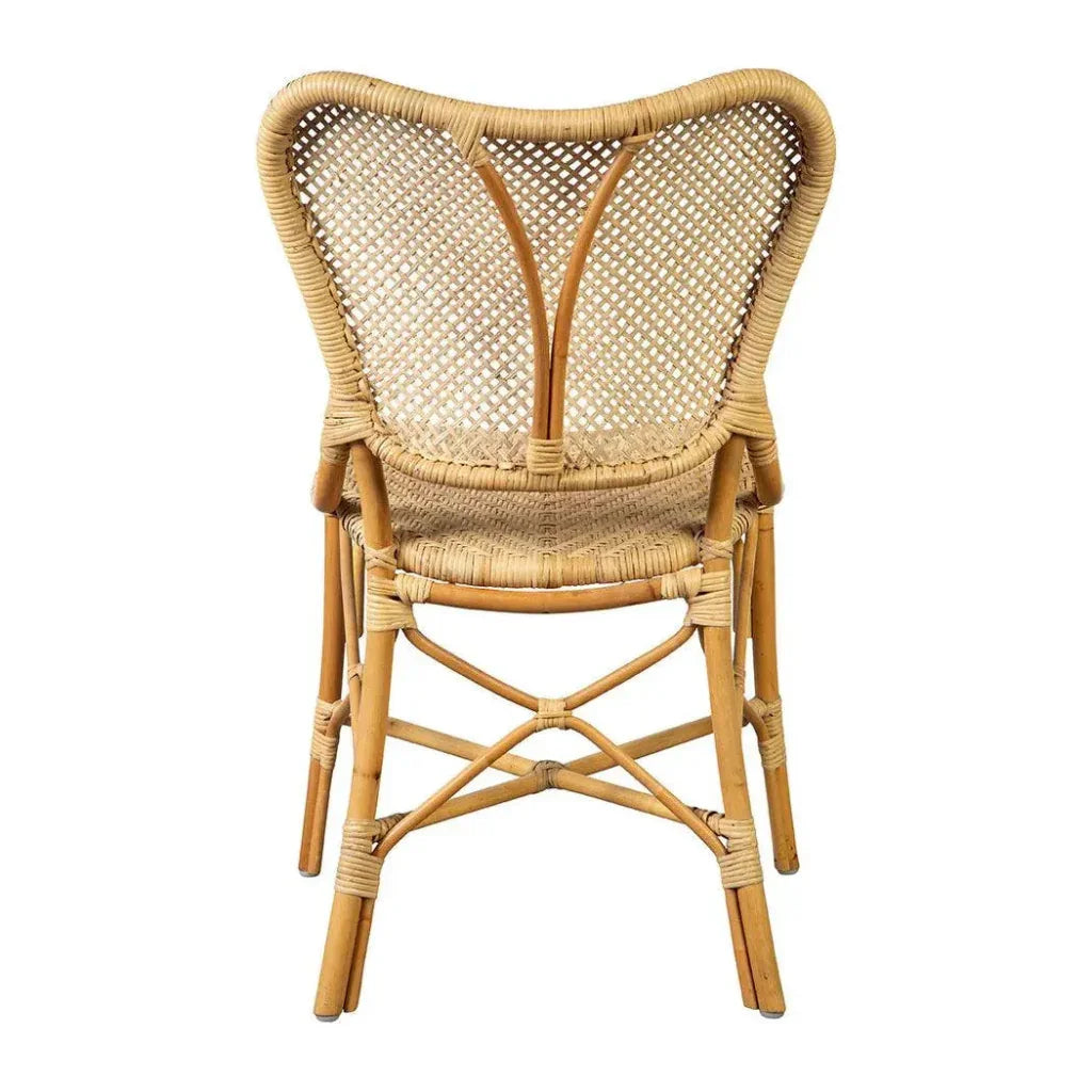 Volusia Rattan Framed Armless Dining Chair - LOOMLAN - Furniture Classics - Dining Chairs