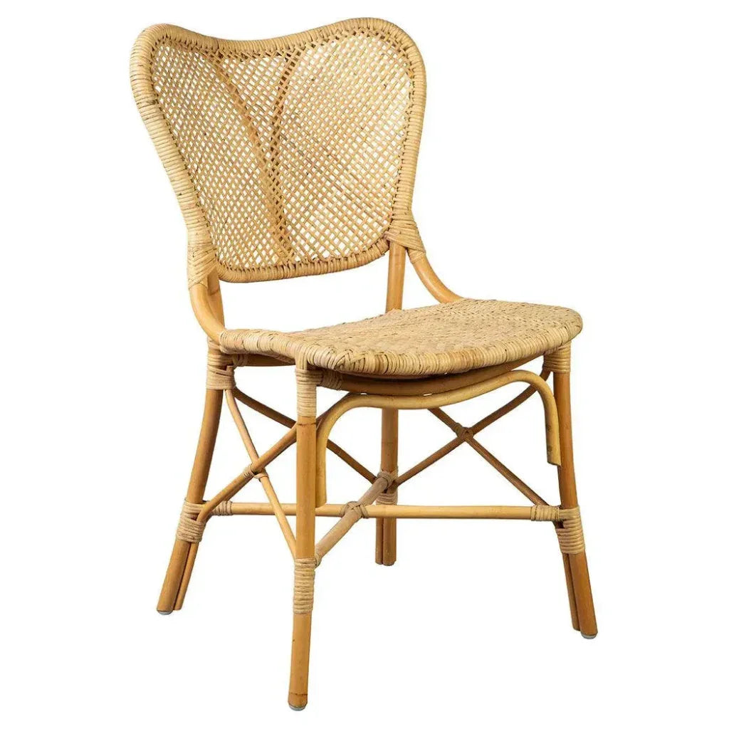 Volusia Rattan Framed Armless Dining Chair - LOOMLAN - Furniture Classics - Dining Chairs