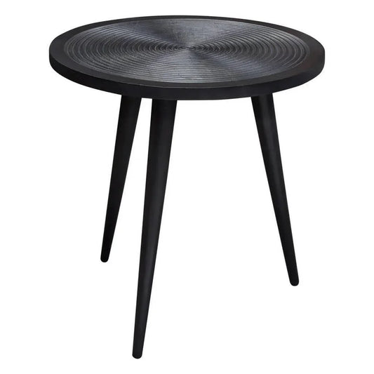 Vortex Round End Table in Black Finish - LOOMLAN - Diamond Sofa - Side Tables