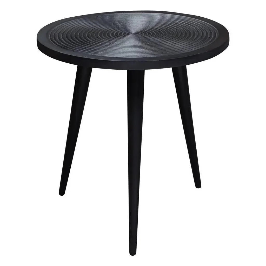 Vortex Round End Table in Black Finish - LOOMLAN - Diamond Sofa - Side Tables
