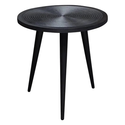 Vortex Round End Table in Black Finish - LOOMLAN - Diamond Sofa - Side Tables
