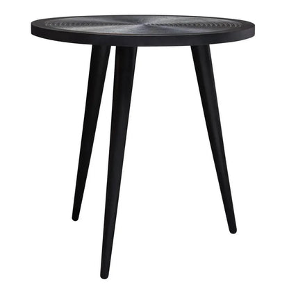 Vortex Round End Table in Black Finish - LOOMLAN - Diamond Sofa - Side Tables