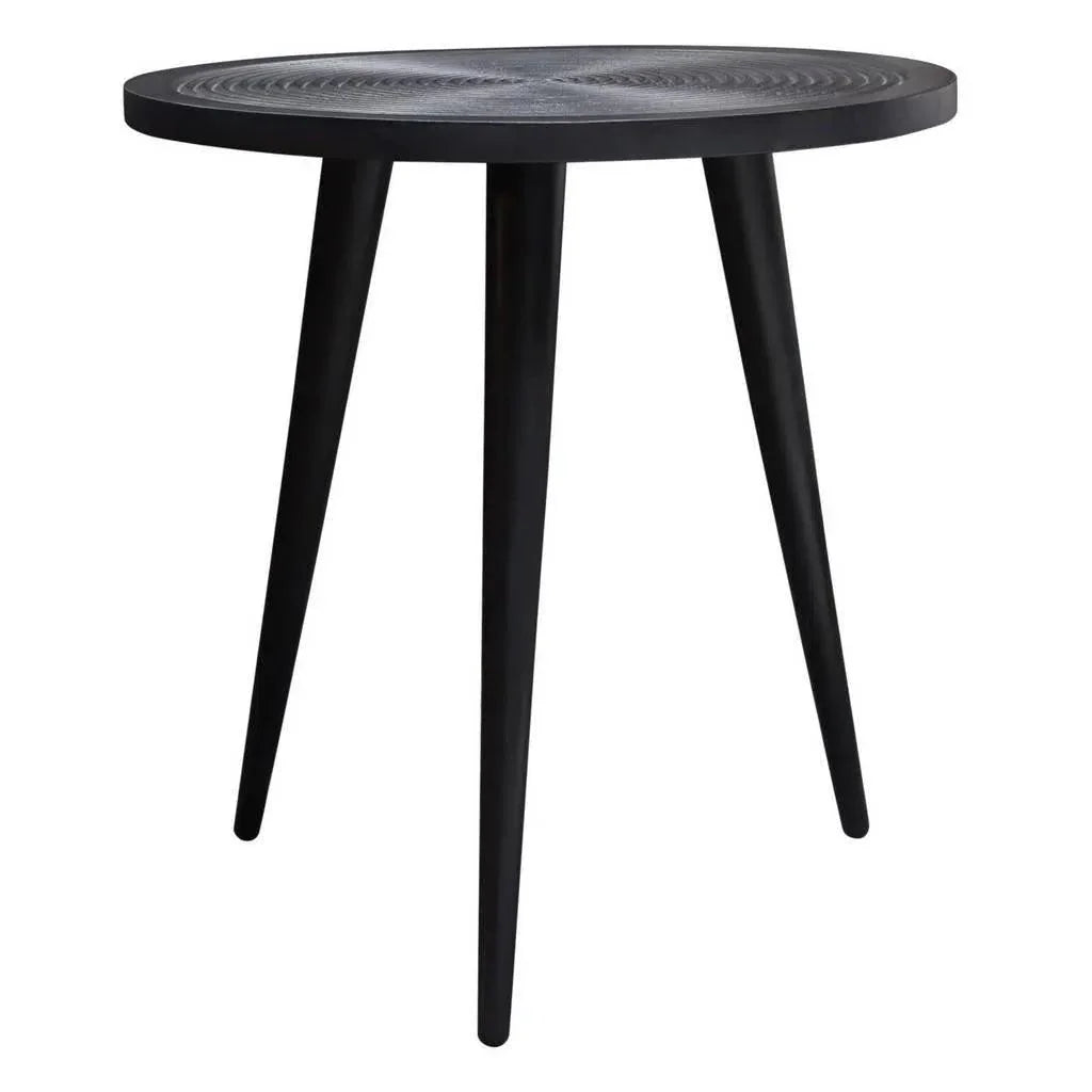 Vortex Round End Table in Black Finish - LOOMLAN - Diamond Sofa - Side Tables